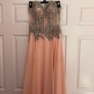 PEACH PROM DRESS - WORN ONCE